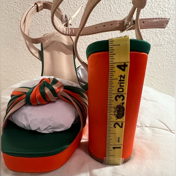 sun gurg Open Toe Sandals Ankle Strap Platform Chunky High Heels Bowknot shoes - Picture 10 of 13